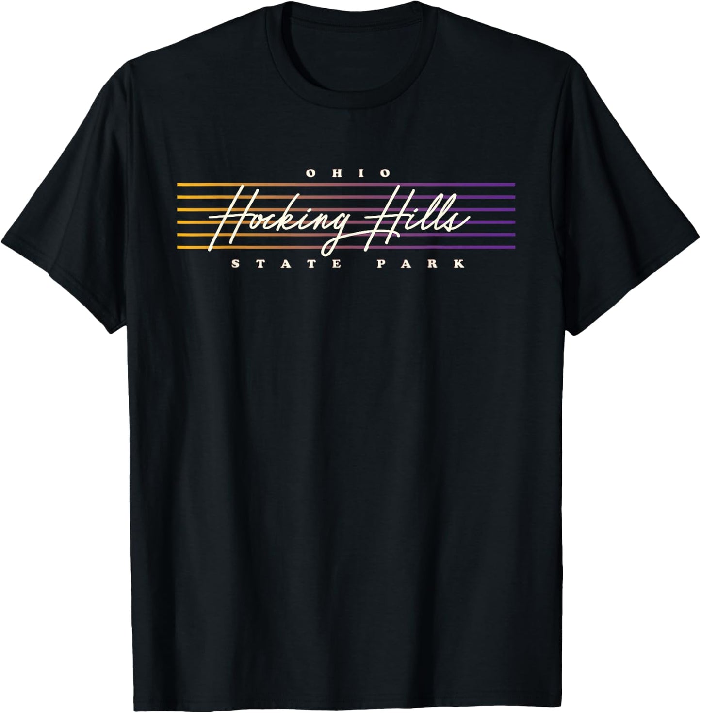 Hocking Hills State Park Shirt Nostalgic Retro Style Ohio T-Shirt - T-Shirt | Black
