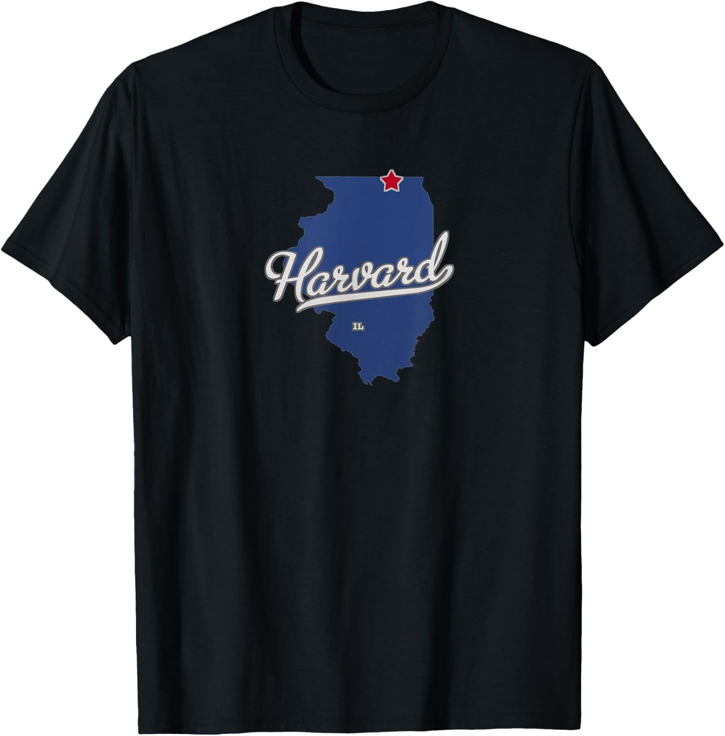 Harvard Illinois IL Map T-Shirt - T-Shirt | Black