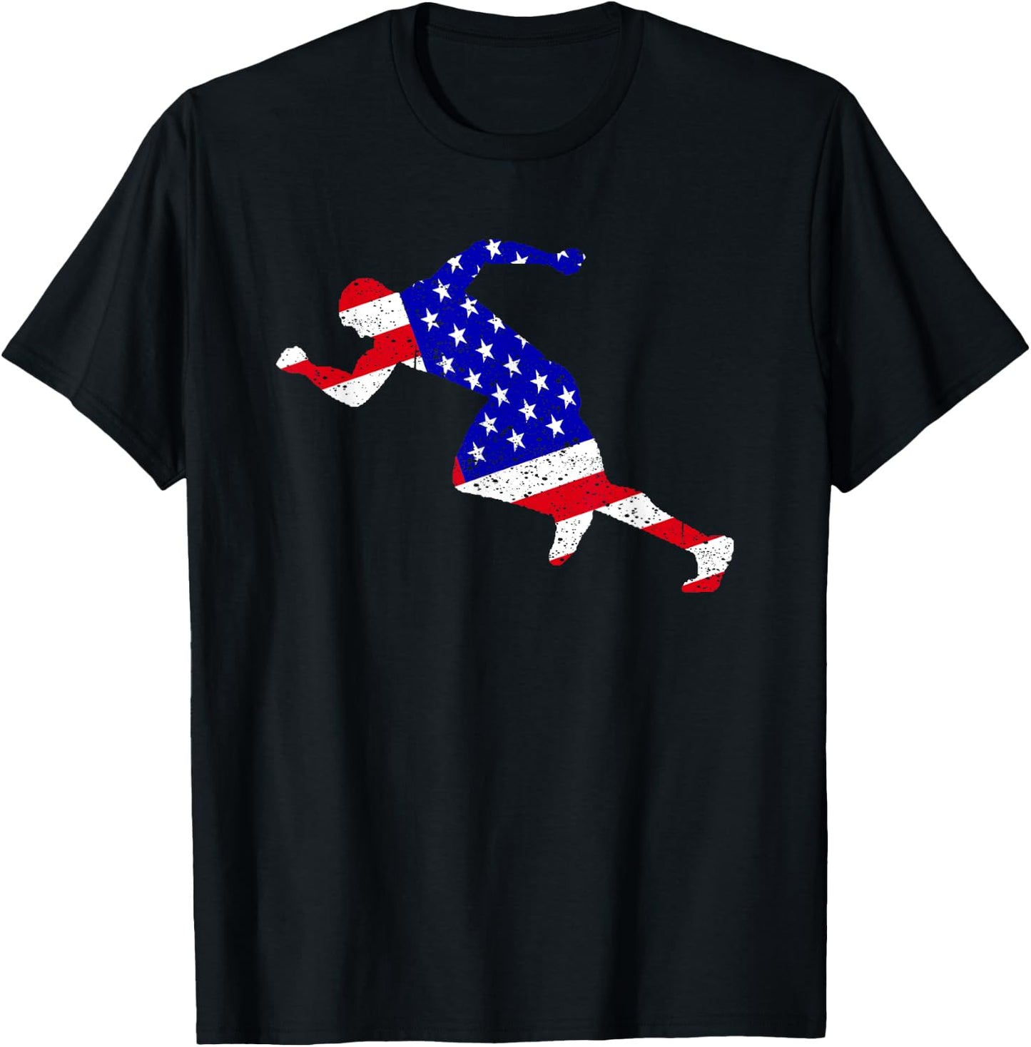 Best USA American Flag Track And Field Gift Team Men Women T-Shirt - T-Shirt | Black