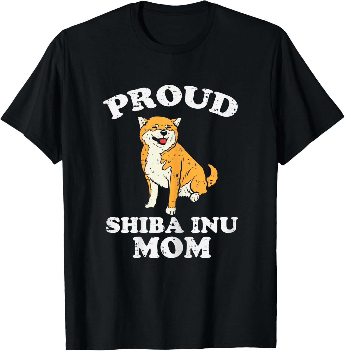 Proud Shiba Inu Mom Kawaii Japanese Dog Akita Women Gift T-Shirt - T-Shirt | Black