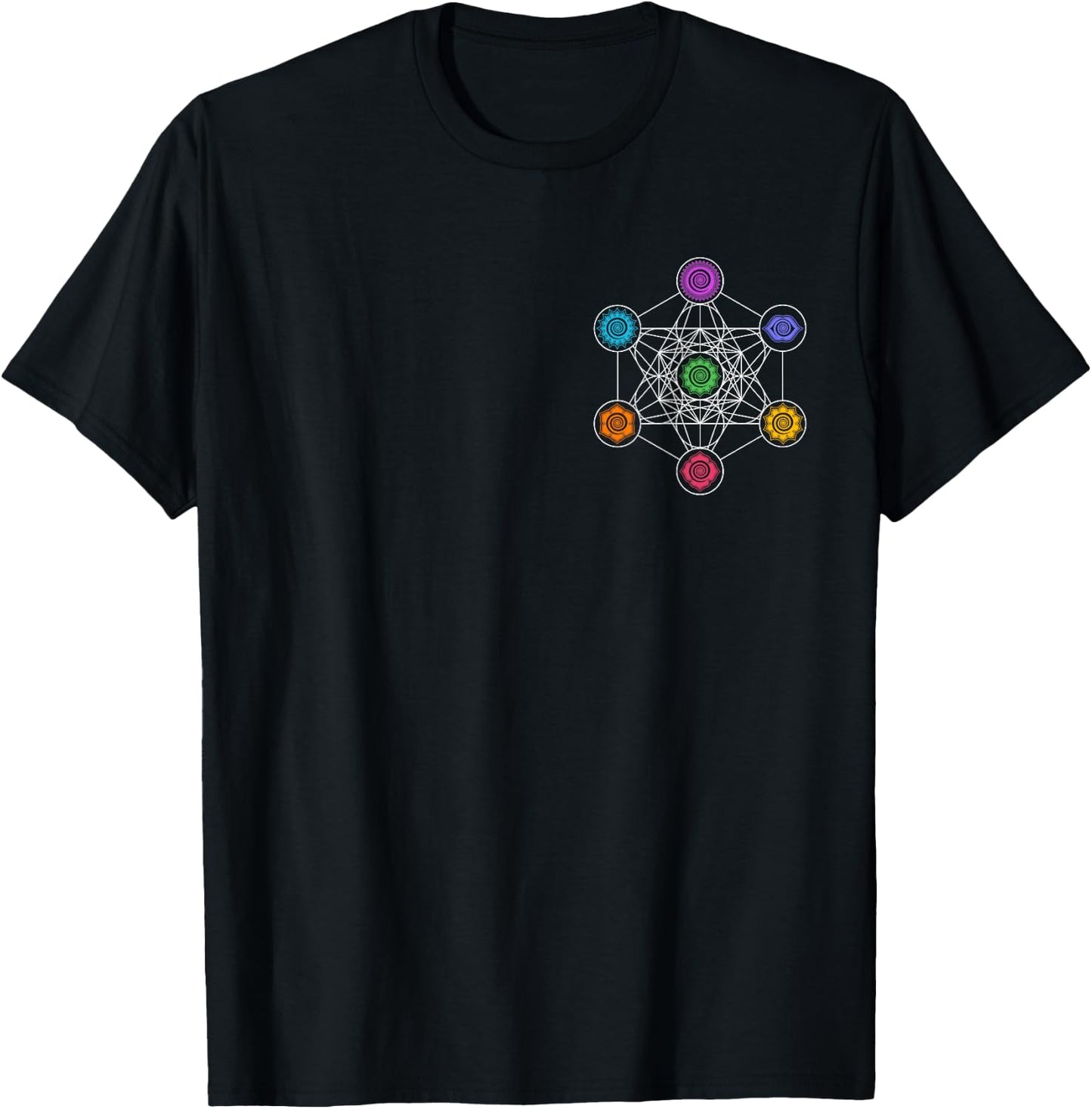 Metatronscube, sacred geometry, chakra, yoga, symbol, 4D T-Shirt - T-Shirt | Black