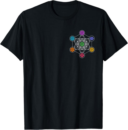 Metatronscube, sacred geometry, chakra, yoga, symbol, 4D T-Shirt - T-Shirt | Black
