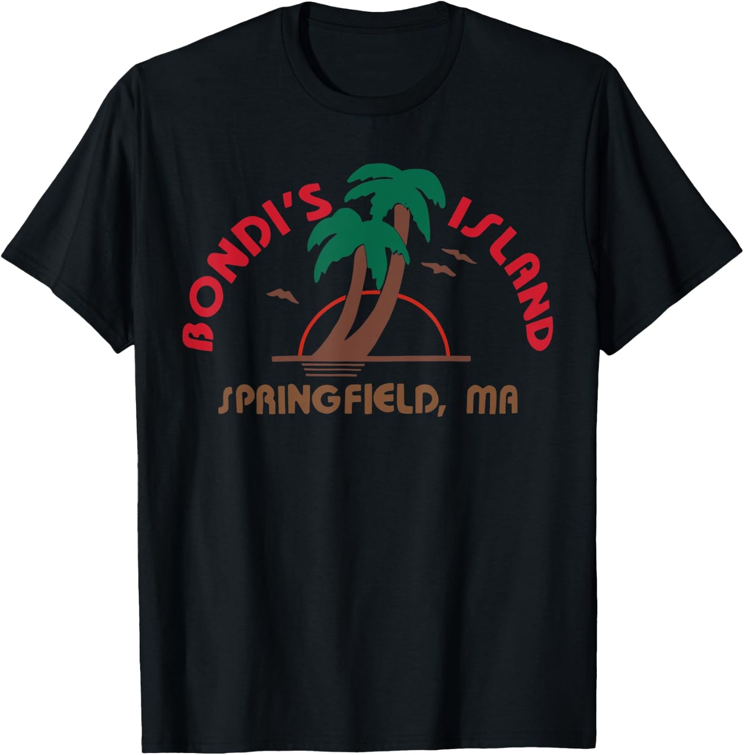 Bondi's Islands Vacation Retro Sunset Palm Trees Vacation T-Shirt - T-Shirt | Black