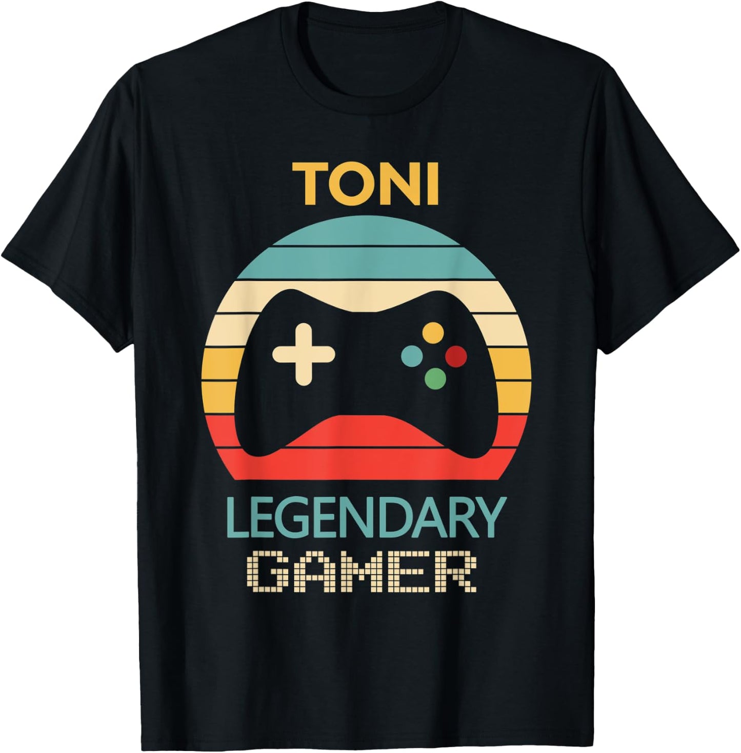 Toni Name Gift - Gamer Girl Personalized Legendary Gamer T-Shirt - T-Shirt | Black