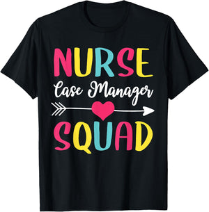 Nurse Case Manager Squad Cute Funny Nurses T-Shirt - T-Shirt | Black