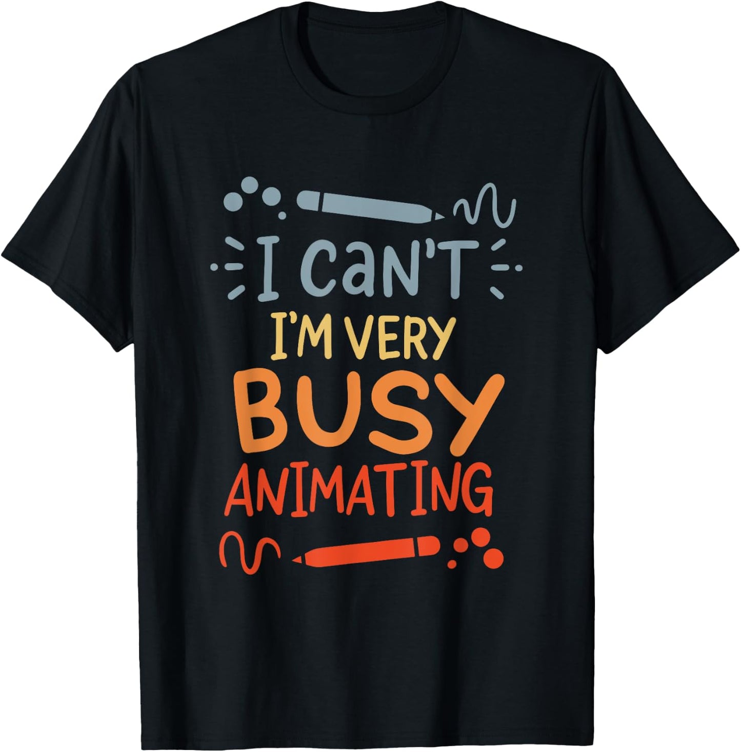 Funny Animation Artist -Adults Black Cartoon Small T-Shirt - T-Shirt | Black