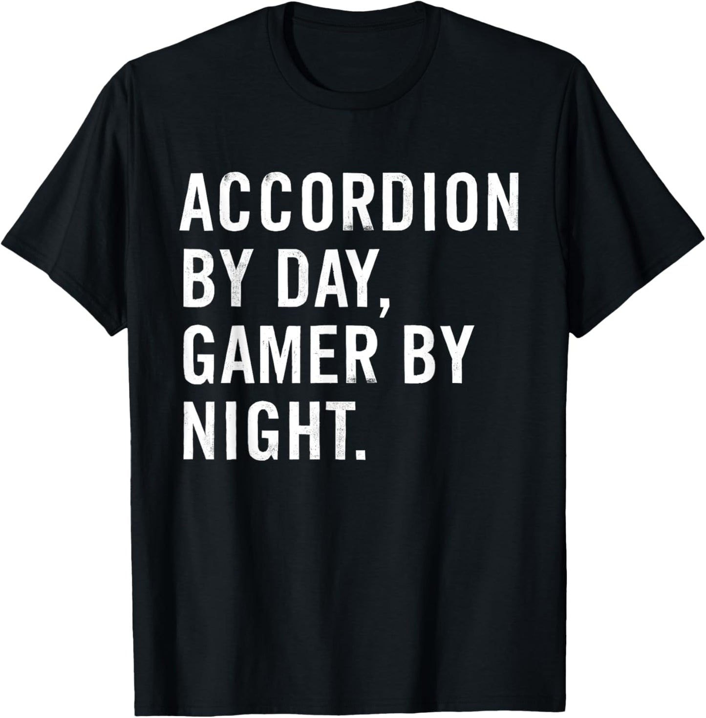Accordion By Day Gamer By Night T-Shirt - T-Shirt | Black
