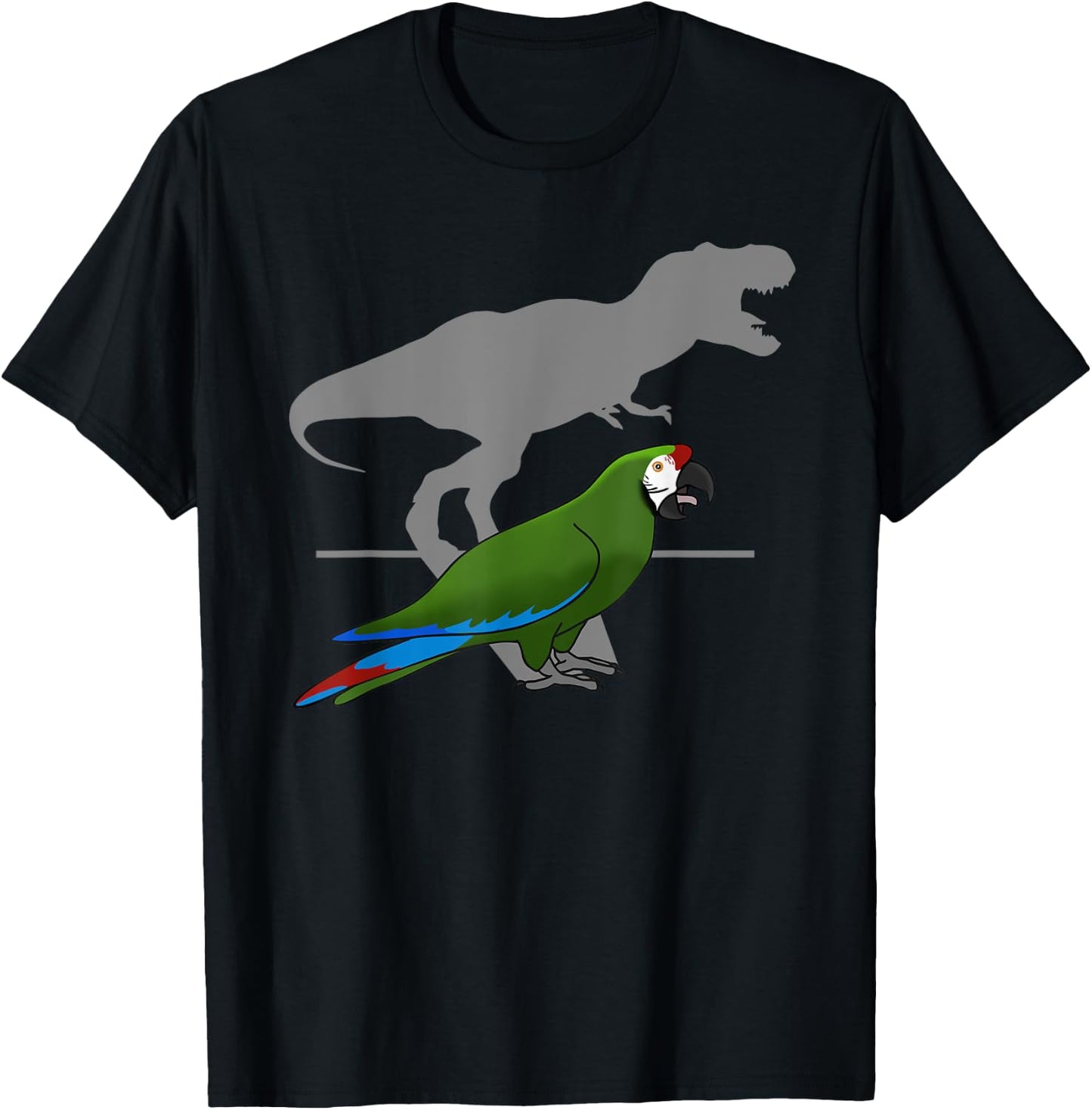 T-rex Military Macaw Birb memes Funny Parrot owner T-Shirt - T-Shirt | Black
