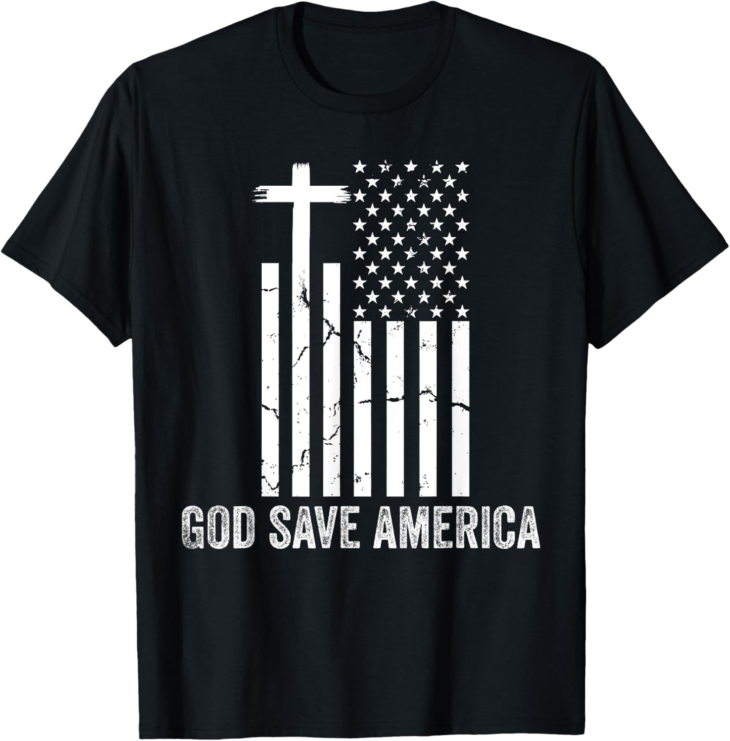 God Save America Shirt,Jesus Christ Saves USA,American Flag T-Shirt - T-Shirt | Black