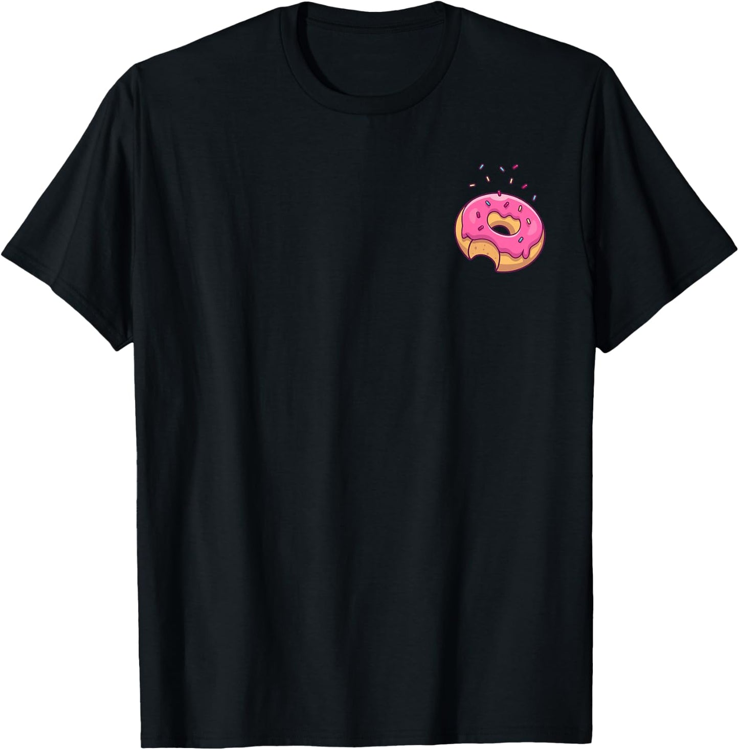 Pink Sprinkle Donut Pocket Doughnut Lovers T-Shirt - T-Shirt | Black