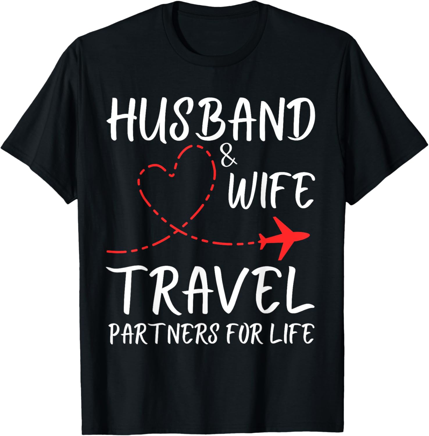 Husband And Wife Travel Partners For Life Couple Matching T-Shirt - T-Shirt | Black