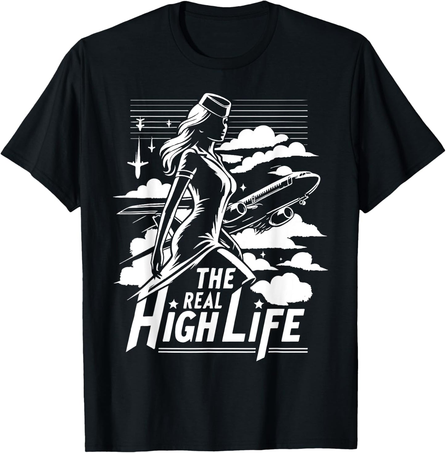 The real High Life Flight Attendant T-Shirt - T-Shirt | Black