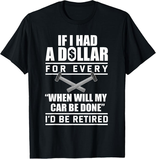 Funny Auto Body Technician , Small, Black T-Shirt - T-Shirt | Black