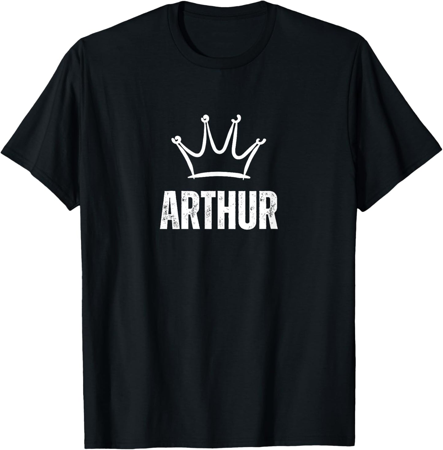 King Arthur Crown - Custom First Name Birthday #1 Winner T-Shirt - T-Shirt | Black