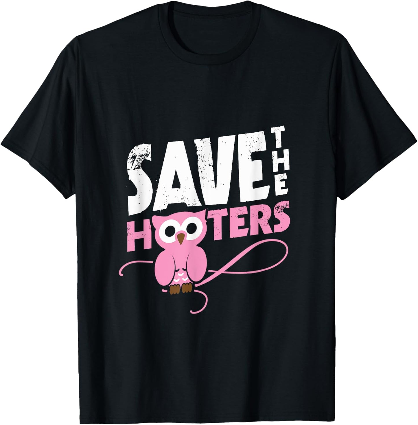 Save the hooters breast cancer T-Shirt - T-Shirt | Black