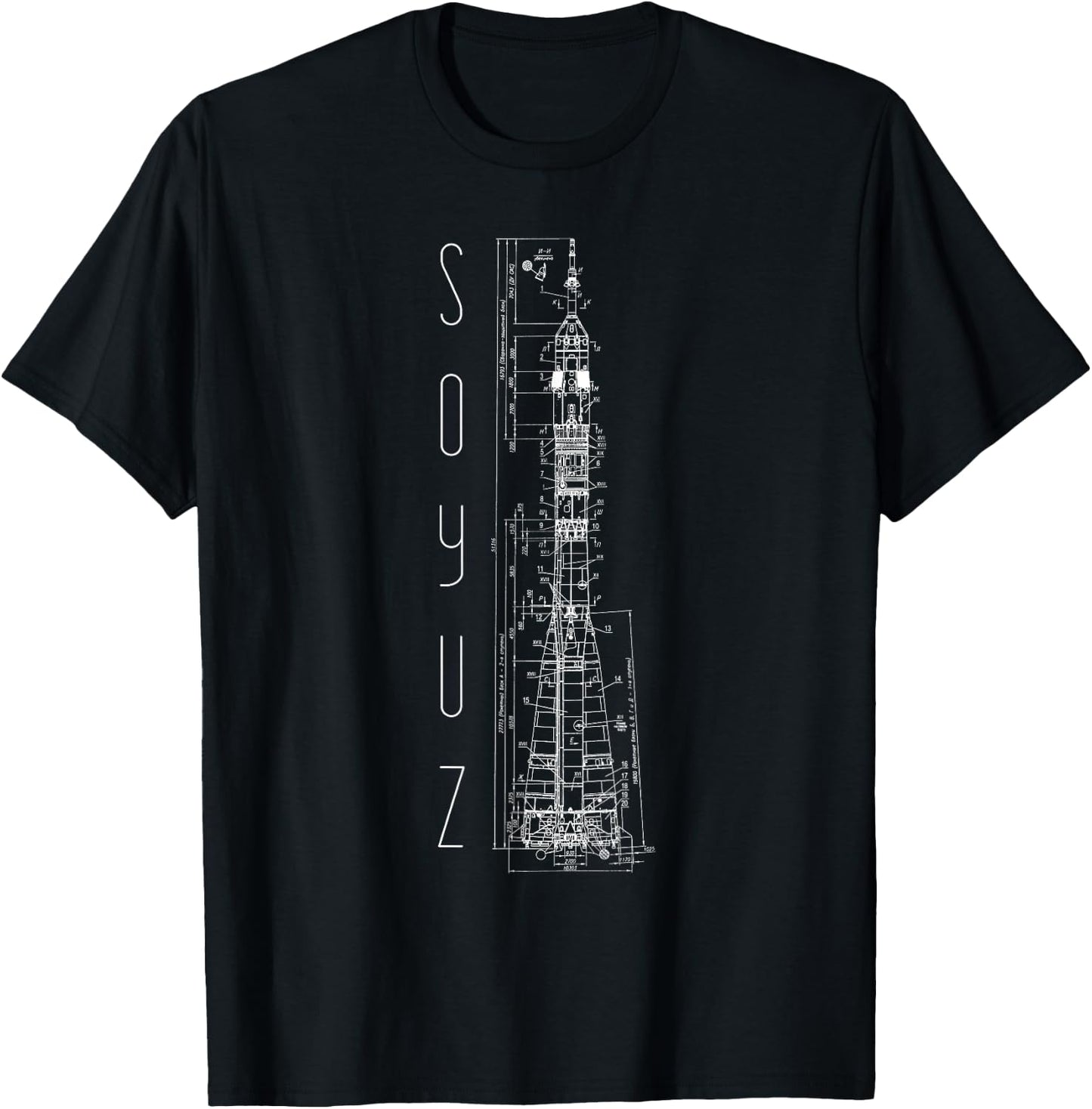 Soyuz Rocket Space Flight Soviet Union Russia Communism T-Shirt - T-Shirt | Black