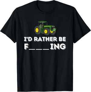 I'd Rather Be Farming - Farmer & Farming Gift T-Shirt - T-Shirt | Black
