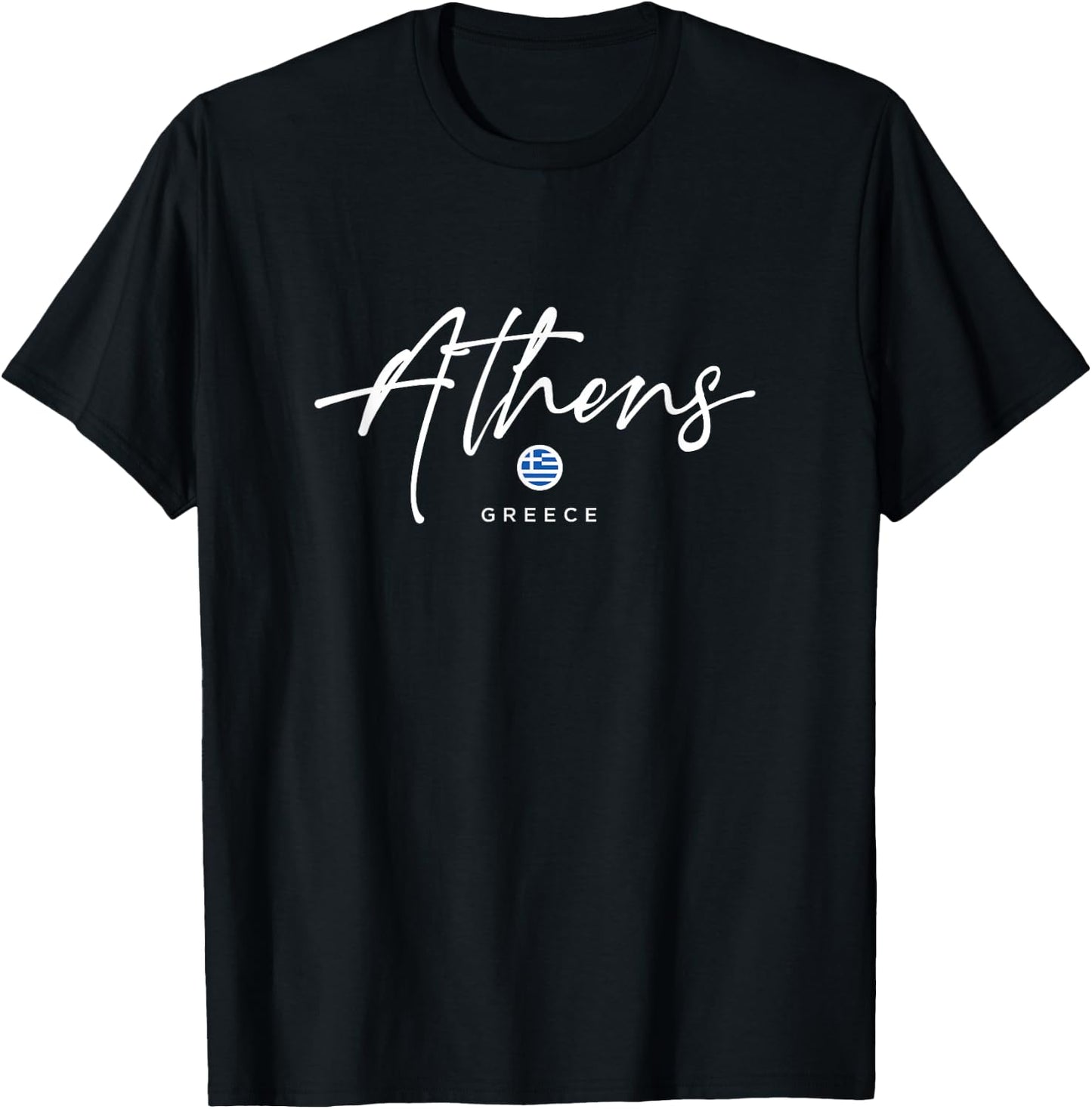 Athens Greece Flag T-Shirt - T-Shirt | Black