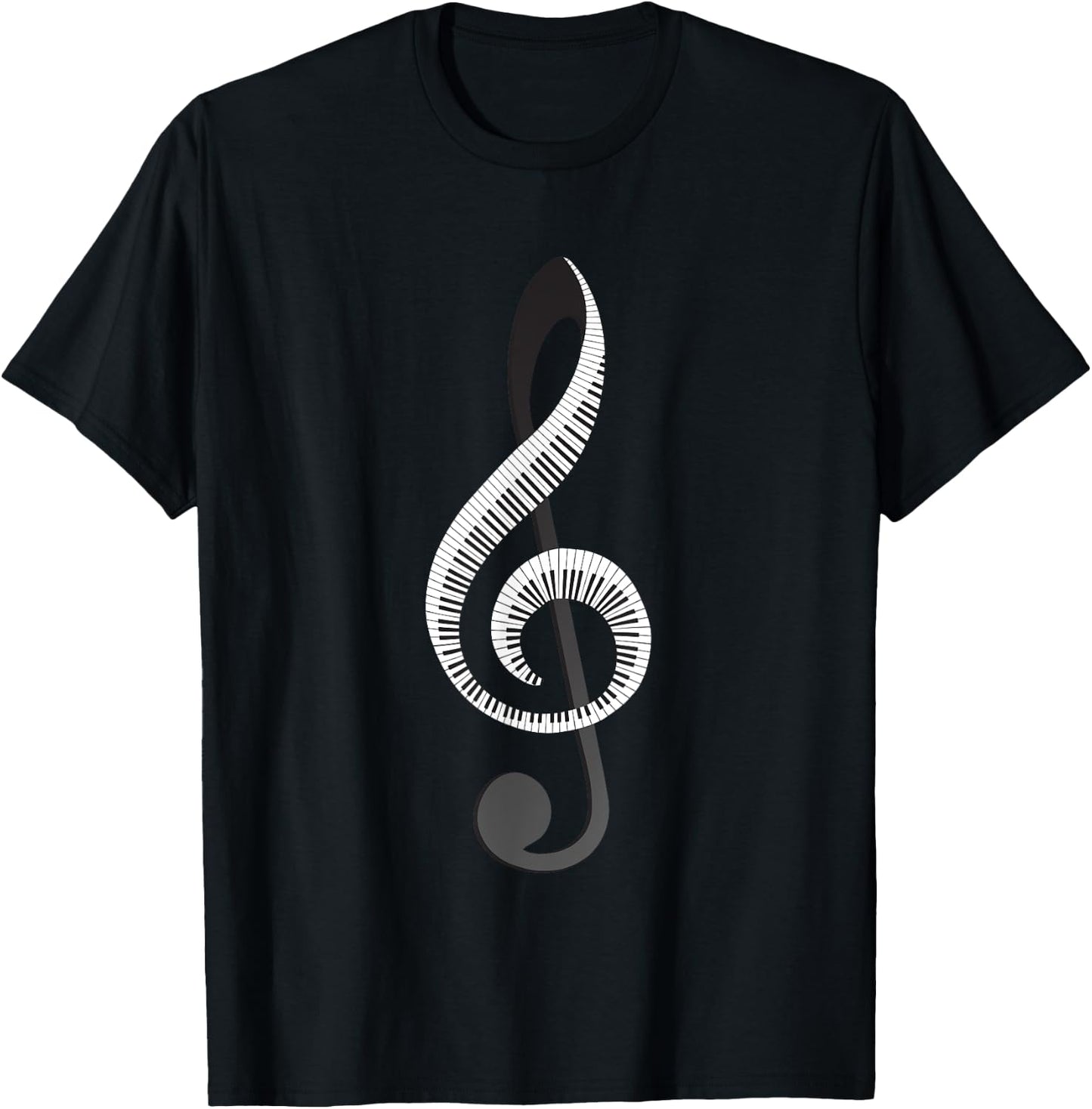 Funny Piano Gift Women Cool Treble Clef Musical Note T-Shirt - T-Shirt | Black