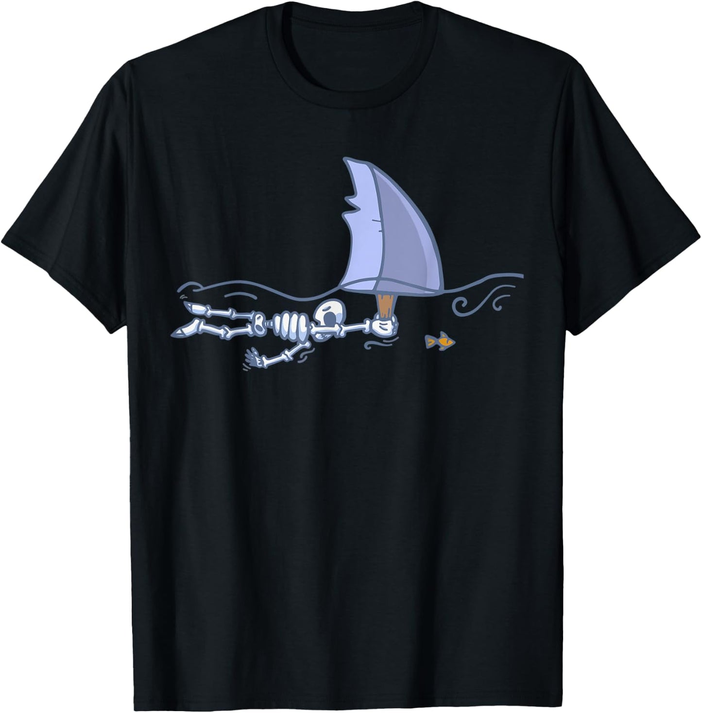 Halloween Swimming Shark Skeleton | Swimmers Gift T-Shirt - T-Shirt | Black