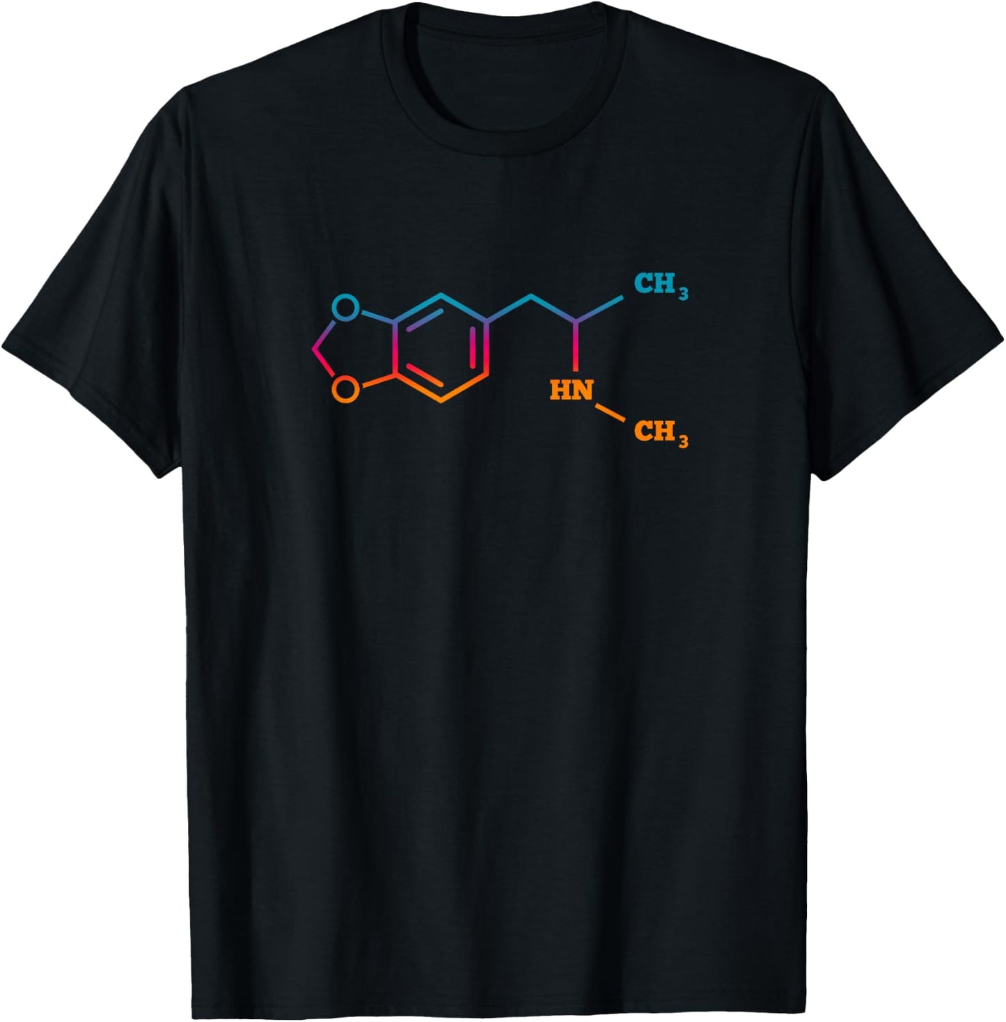 MDMA Ecstasy Techno Chemical Molecule Funny EDM Rave Party T-Shirt - T-Shirt | Black