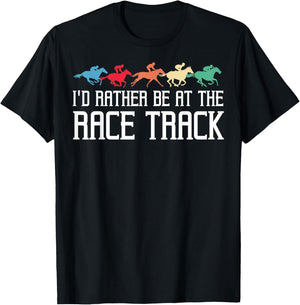 Funny Horse Racing Gift Women Race Track Racer Lover T-Shirt - T-Shirt | Black