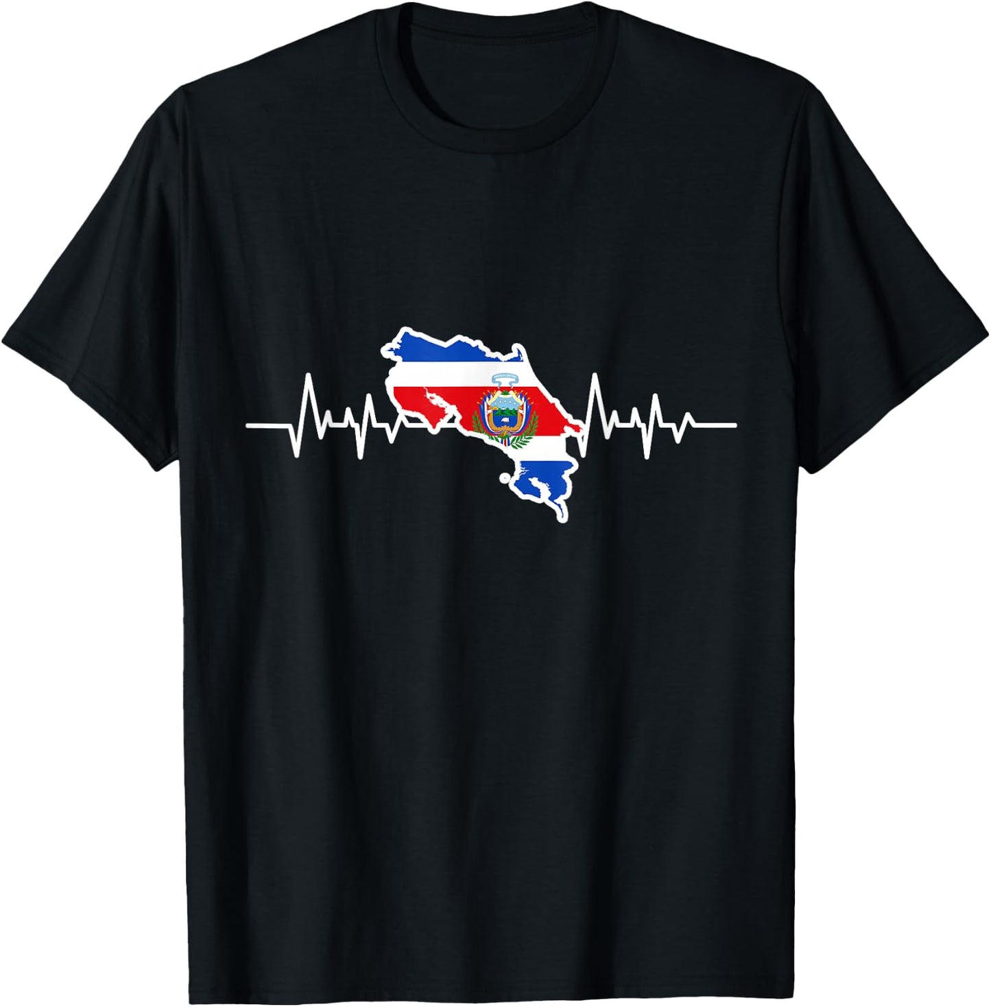 Heartbeat Croatian Flag Gift Croatia T-Shirt - T-Shirt | Black