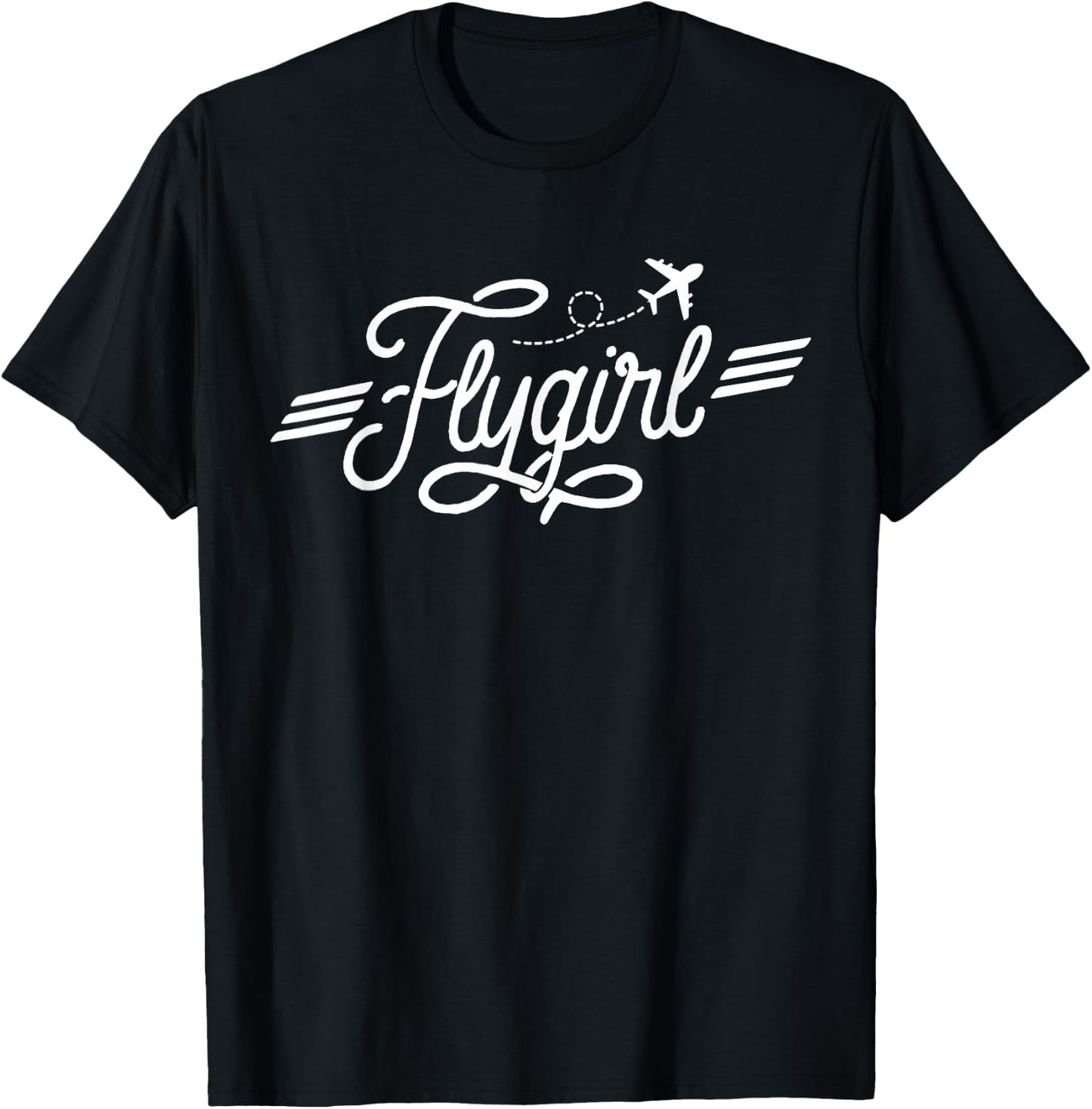 Flygirl Vintage Aviation Shirt Pilot Gift Flight Attendant T-Shirt - T-Shirt | Black
