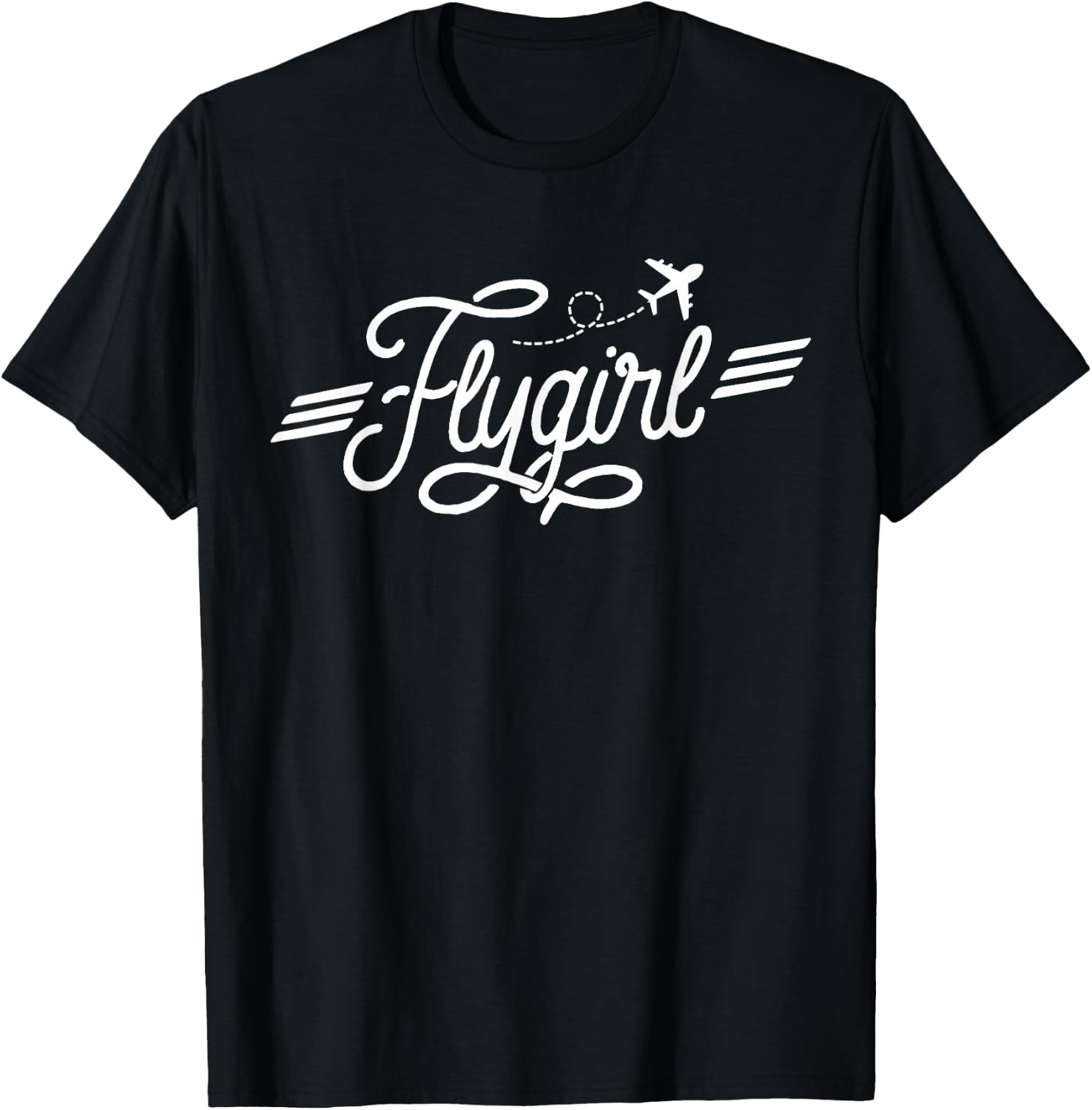 Flygirl Vintage Aviation Shirt Pilot Gift Flight Attendant T-Shirt - T-Shirt | Black