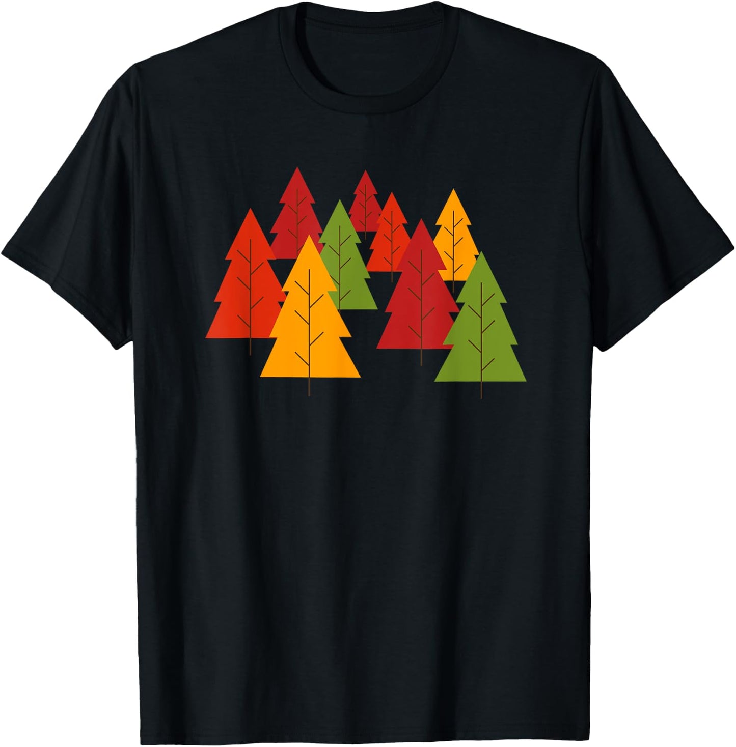 Fall Color Changing Leaves Cute Autumn Trees T-Shirt - T-Shirt | Black