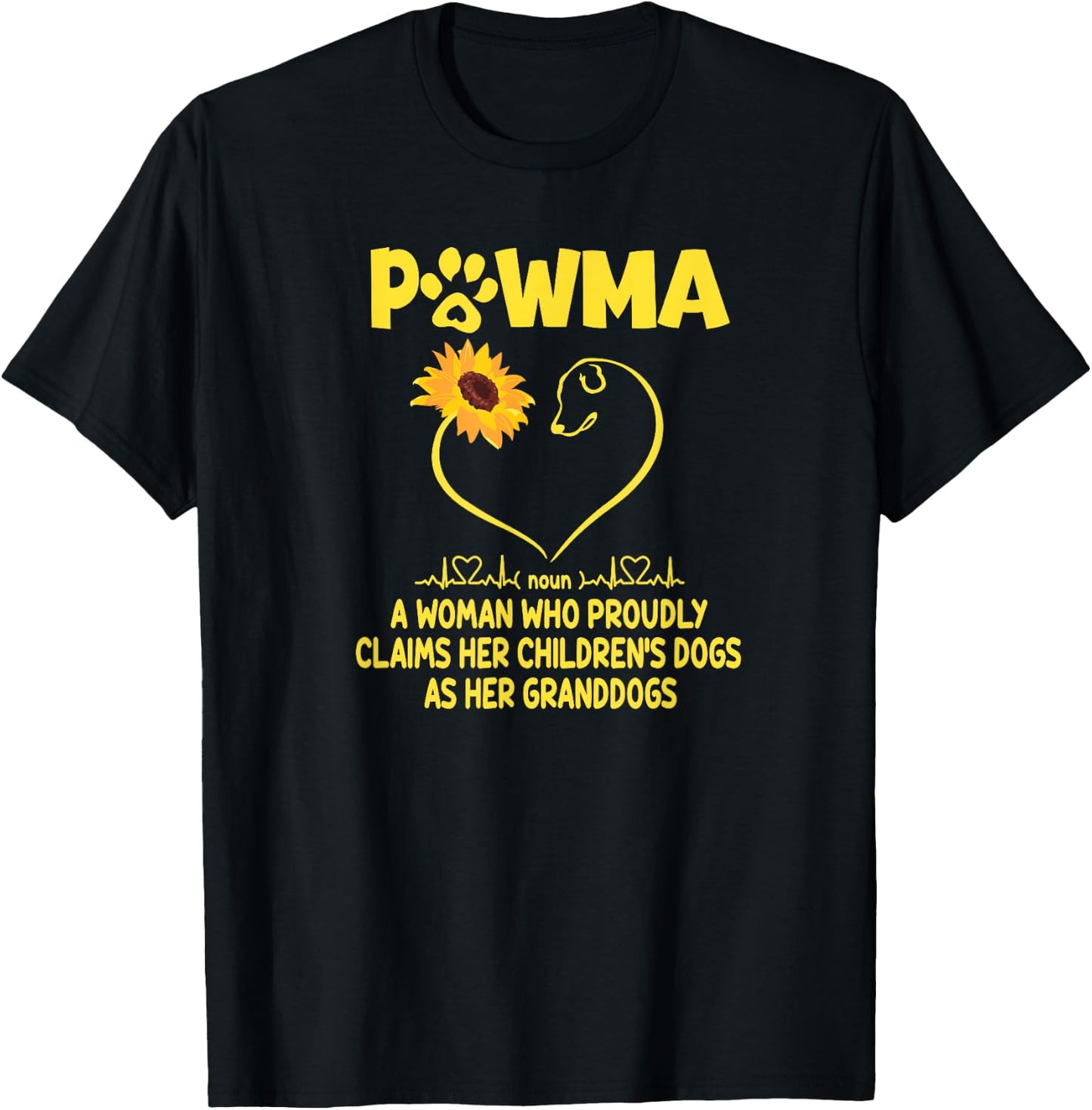 Pawma Definition Grandma Paw Mama Gift Funny For Dog Lovers Men Women T-Shirt - T-Shirt | Black