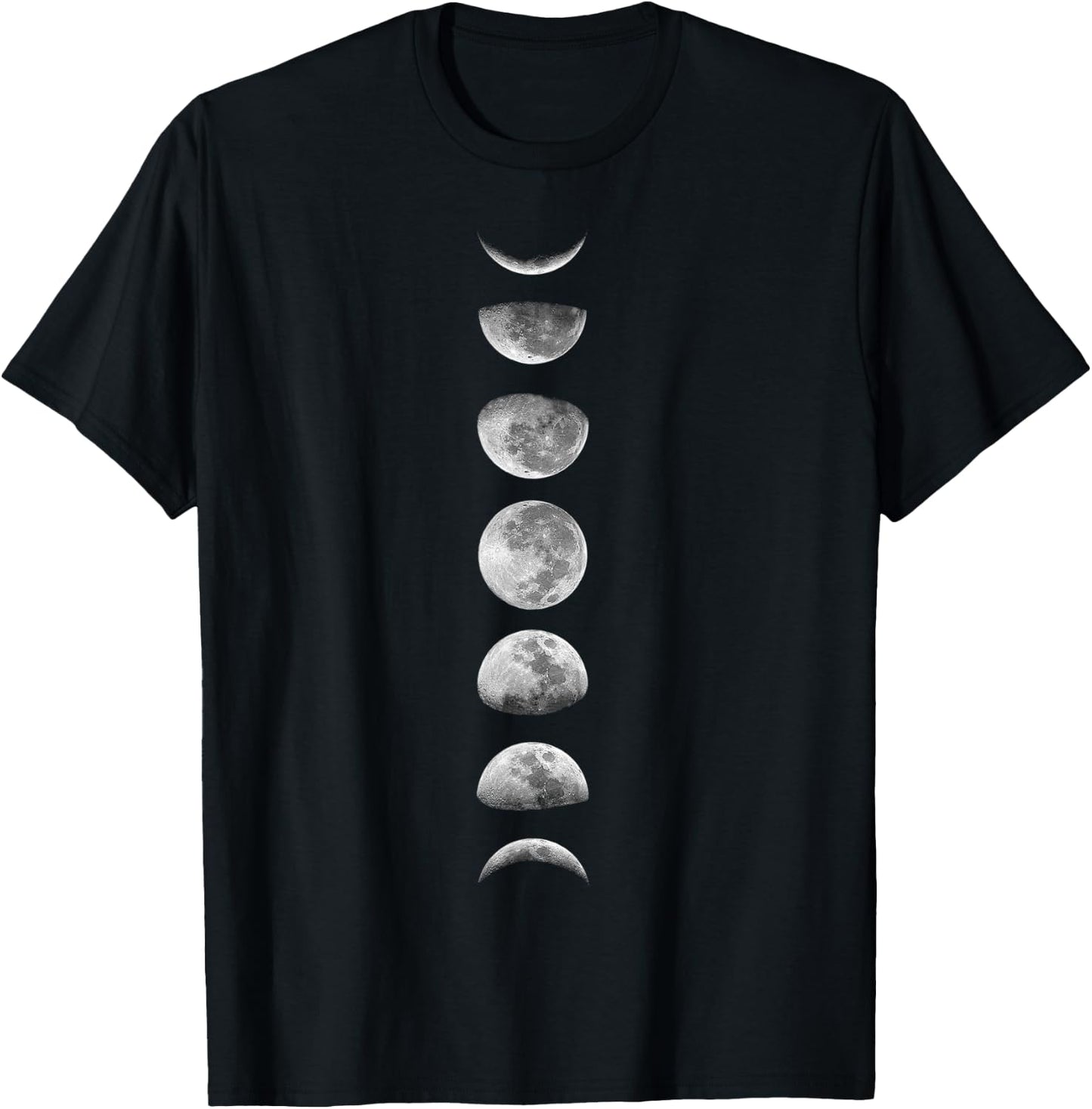 Moon Phases Lunar Calendar Astronomy Binoculars Aesthetic T-Shirt - T-Shirt | Black