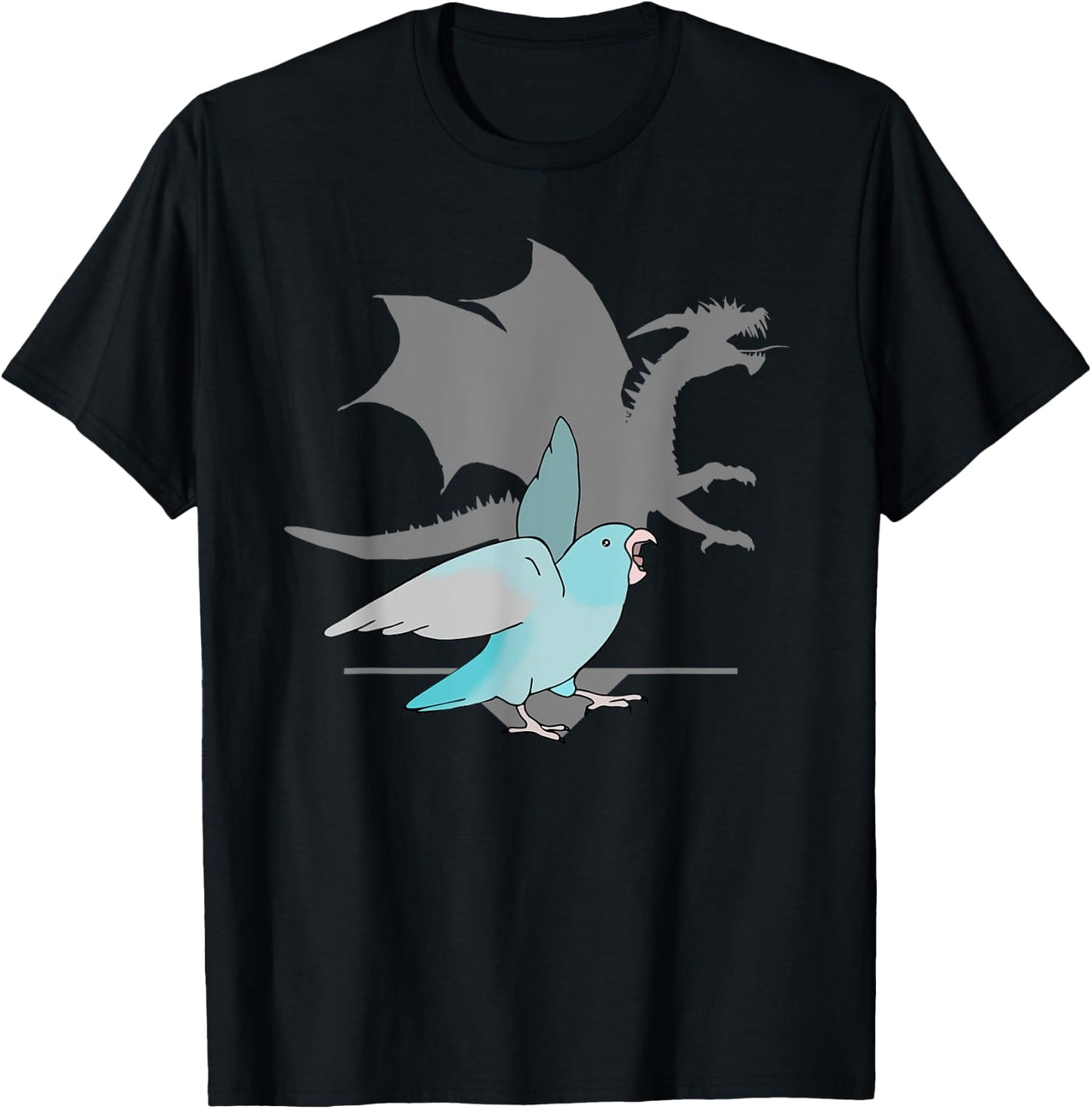 Blue Pacific Parrotlet with Dragon Shadow Birb memes Parrot T-Shirt - T-Shirt | Black