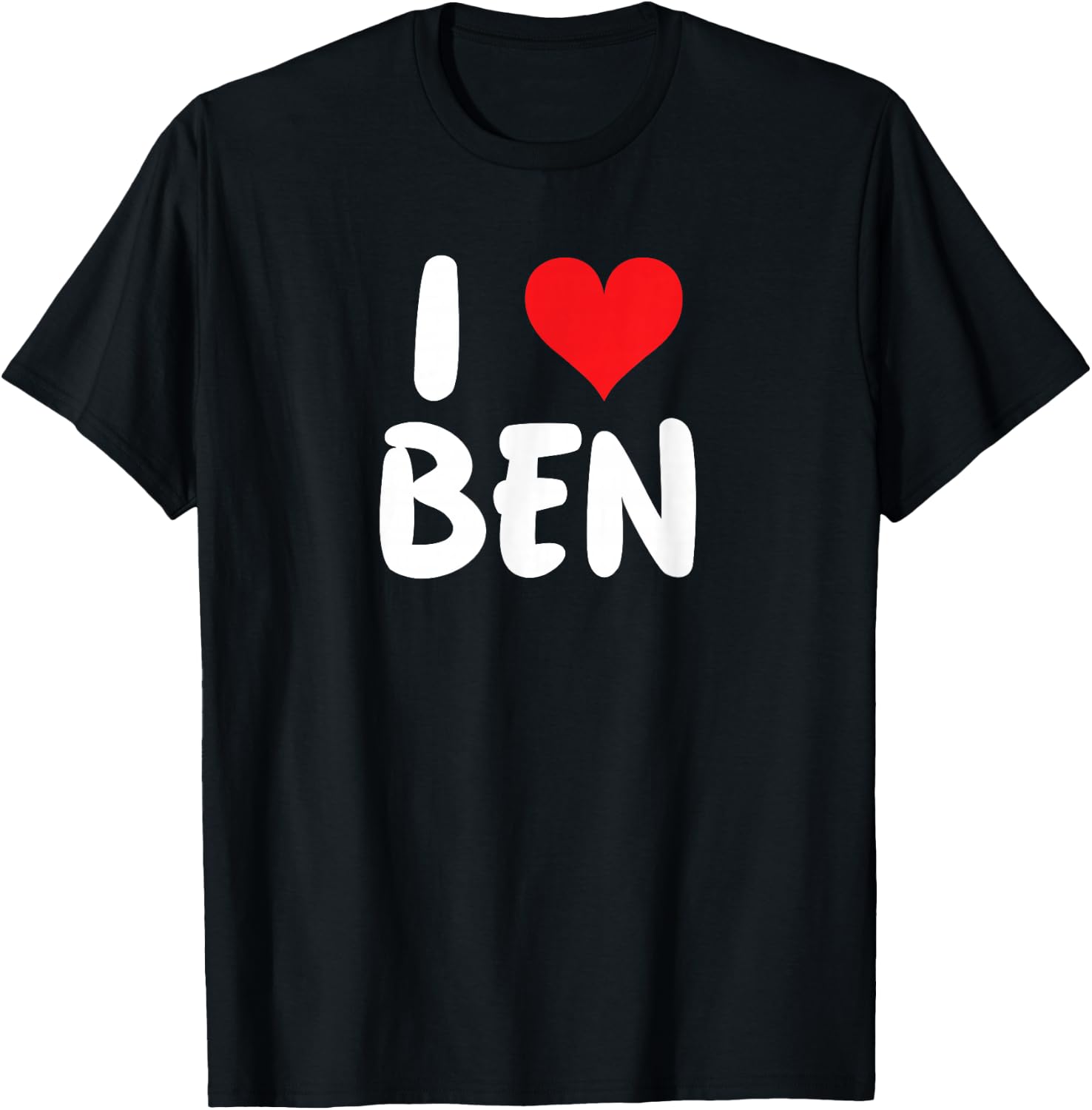 I Love Ben - Heart - Name T-Shirt - T-Shirt | Black