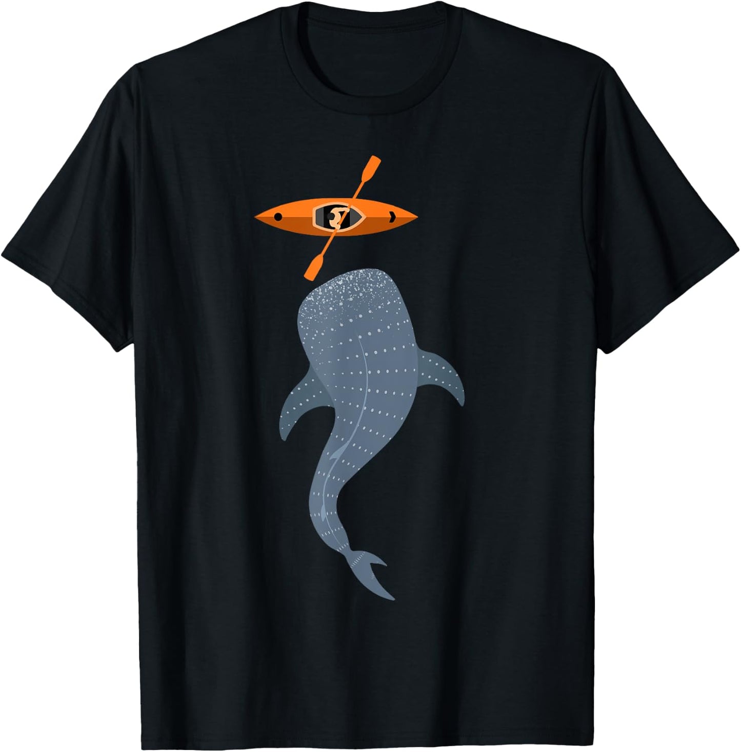 Kayak Whale Sea Kayaking Outdoor Adventurer Athletic Kayaker T-Shirt - T-Shirt | Black