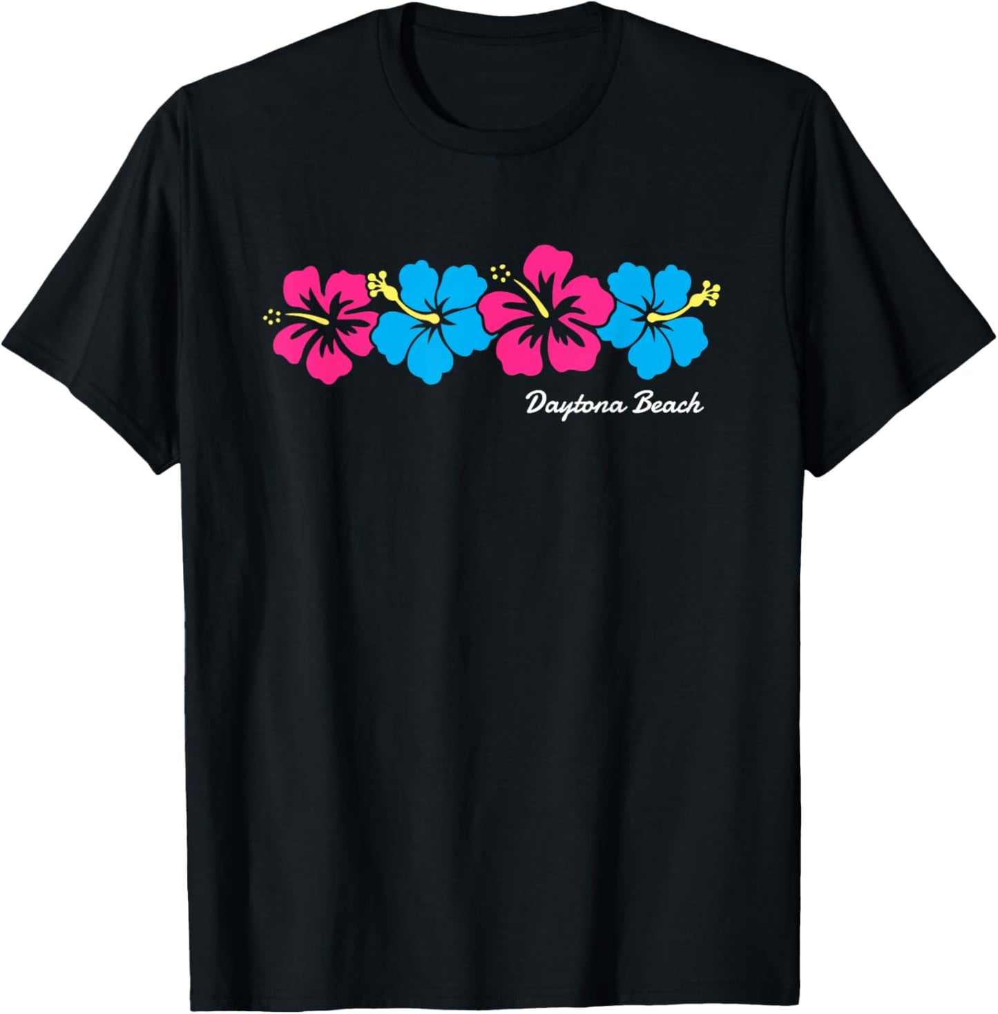 Daytona Beach Florida Hibiscus Flower Girls T-Shirt - T-Shirt | Black