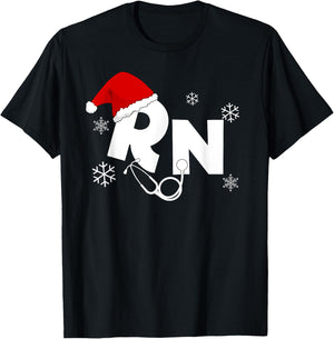 Registered Nurse Santa RN Christmas gifts for nurses T-Shirt - T-Shirt | Black