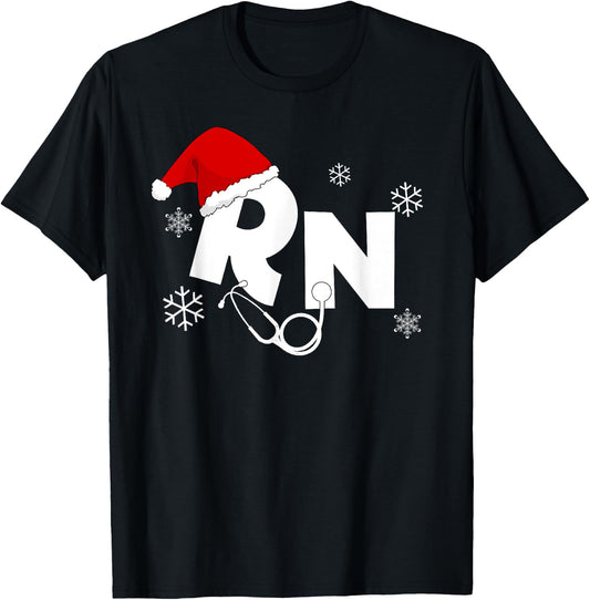Registered Nurse Santa RN Christmas gifts for nurses T-Shirt - T-Shirt | Black
