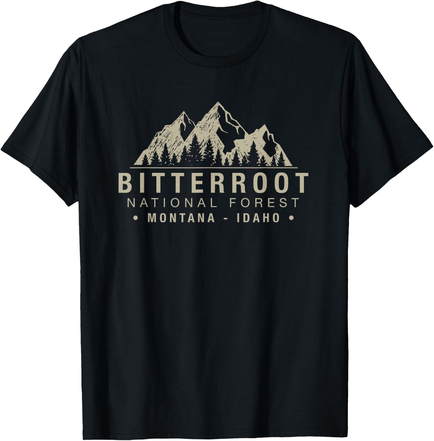 Bitterroot National Forest Montana Idaho T-Shirt - T-Shirt | Black