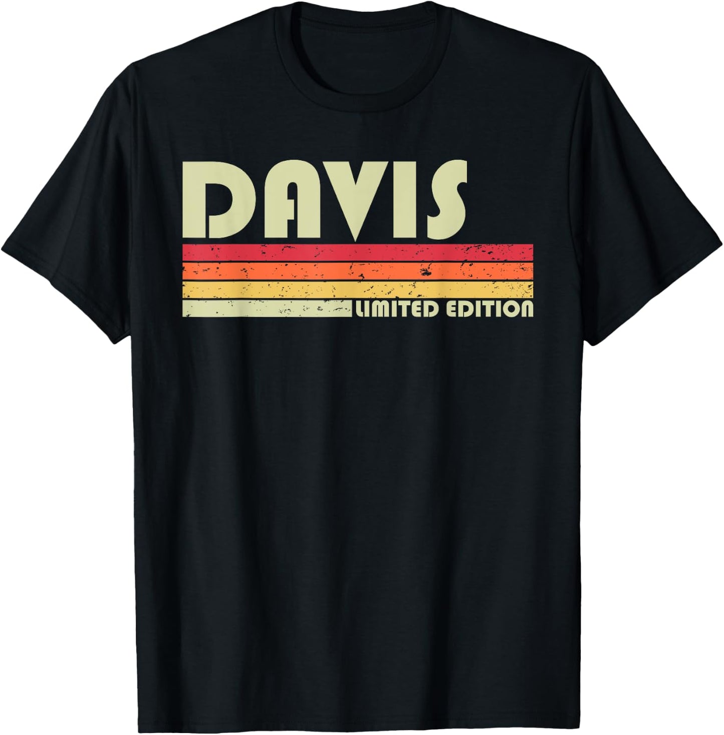 DAVIS Surname Funny Retro Vintage 80s 90s Birthday Reunion T-Shirt - T-Shirt | Black