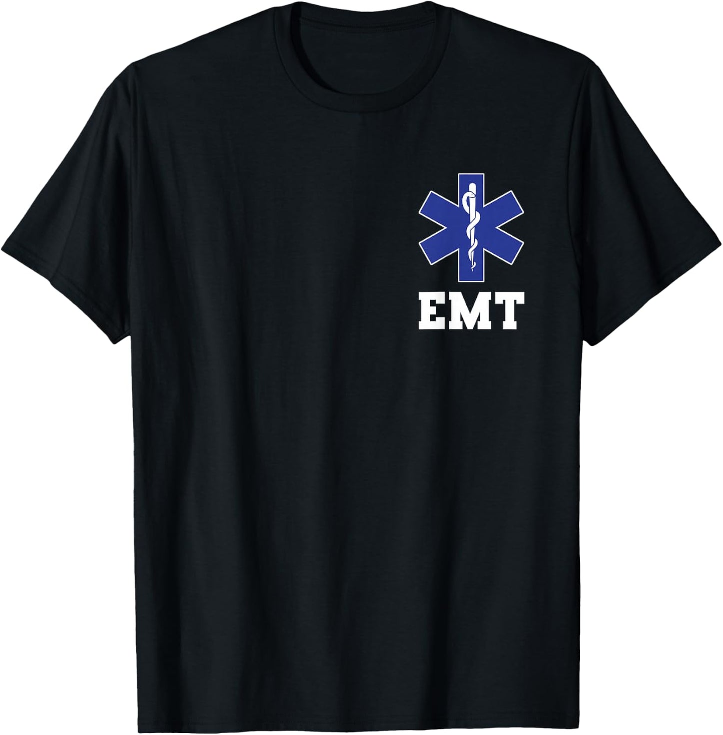EMT Shirt EMS Paramedic Thin White Line Two-Sided EMT Gift T-Shirt - T-Shirt | Black