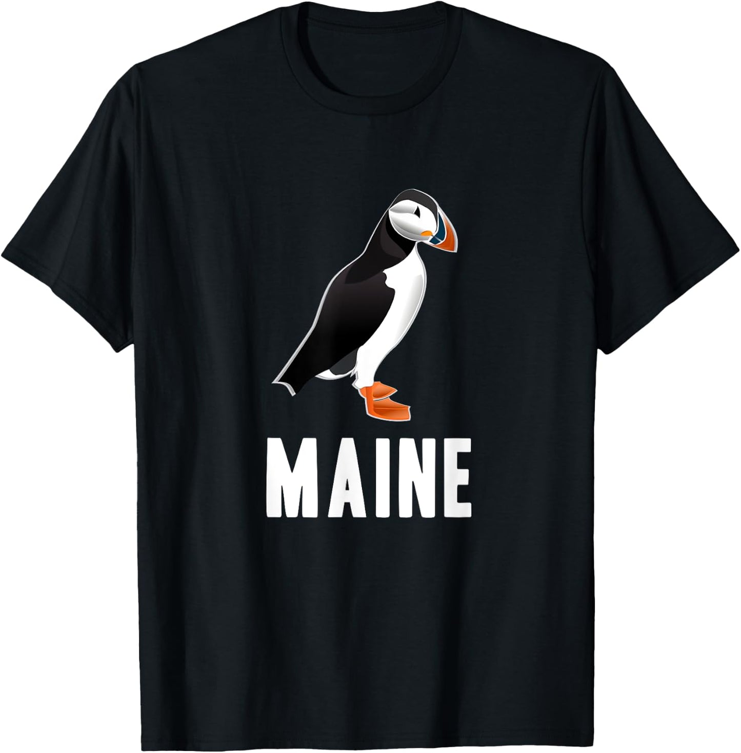 Puffin Bird Watching in Maine Souvenir Gift T-Shirt - T-Shirt | Black