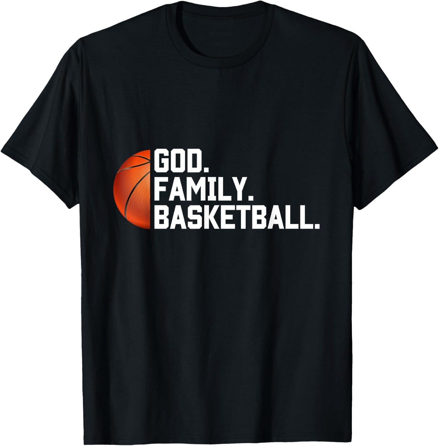 God Family Basketball Christian Faith Novelty Basketball T-Shirt - T-Shirt | Black
