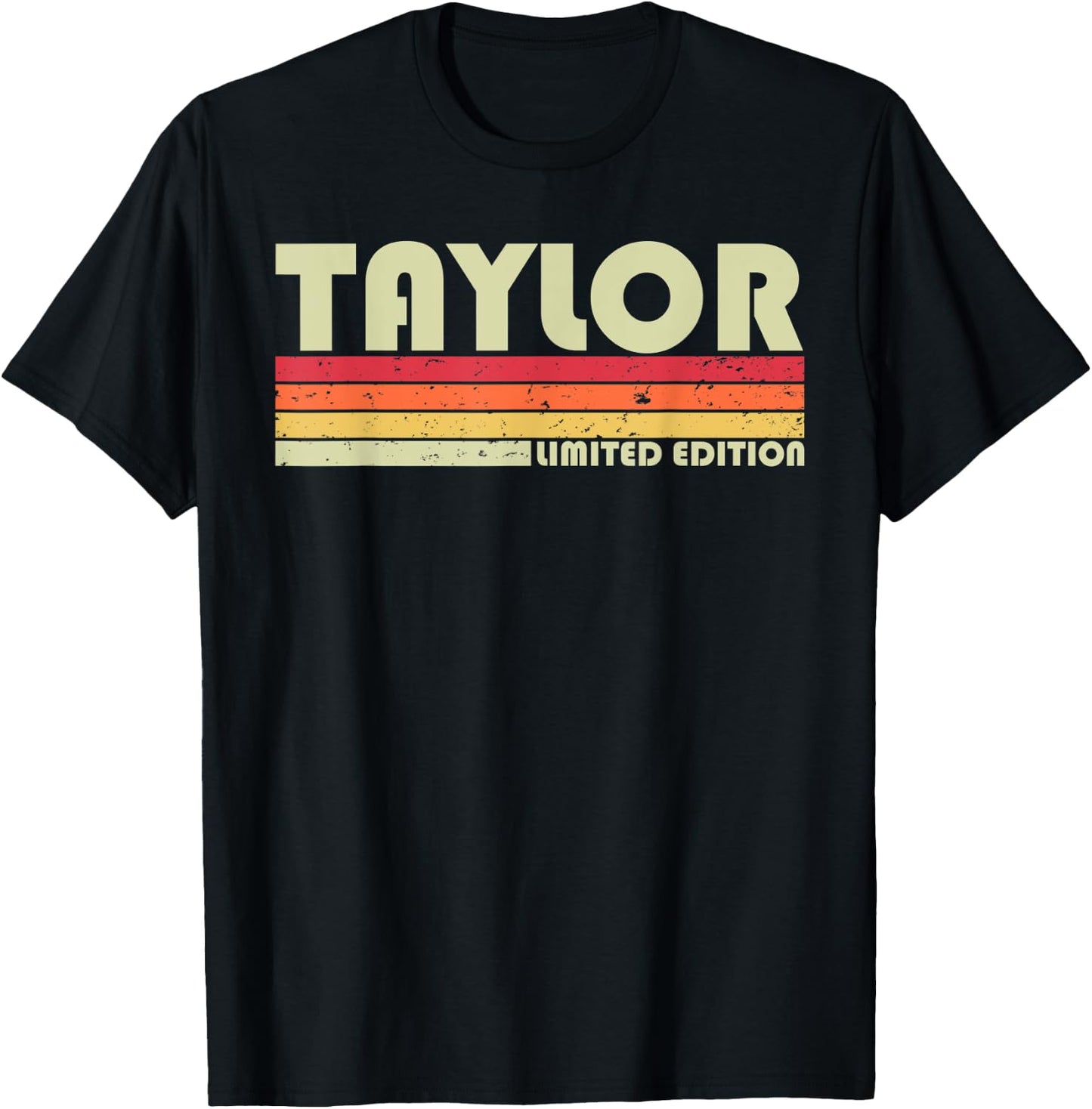 TAYLOR Surname Funny Retro Vintage 80s 90s Birthday Reunion T-Shirt - T-Shirt | Black