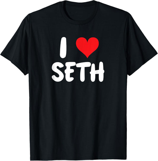 I Love Seth - Heart - Name T-Shirt - T-Shirt | Black