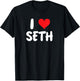 I Love Seth - Heart - Name T-Shirt - T-Shirt | Black
