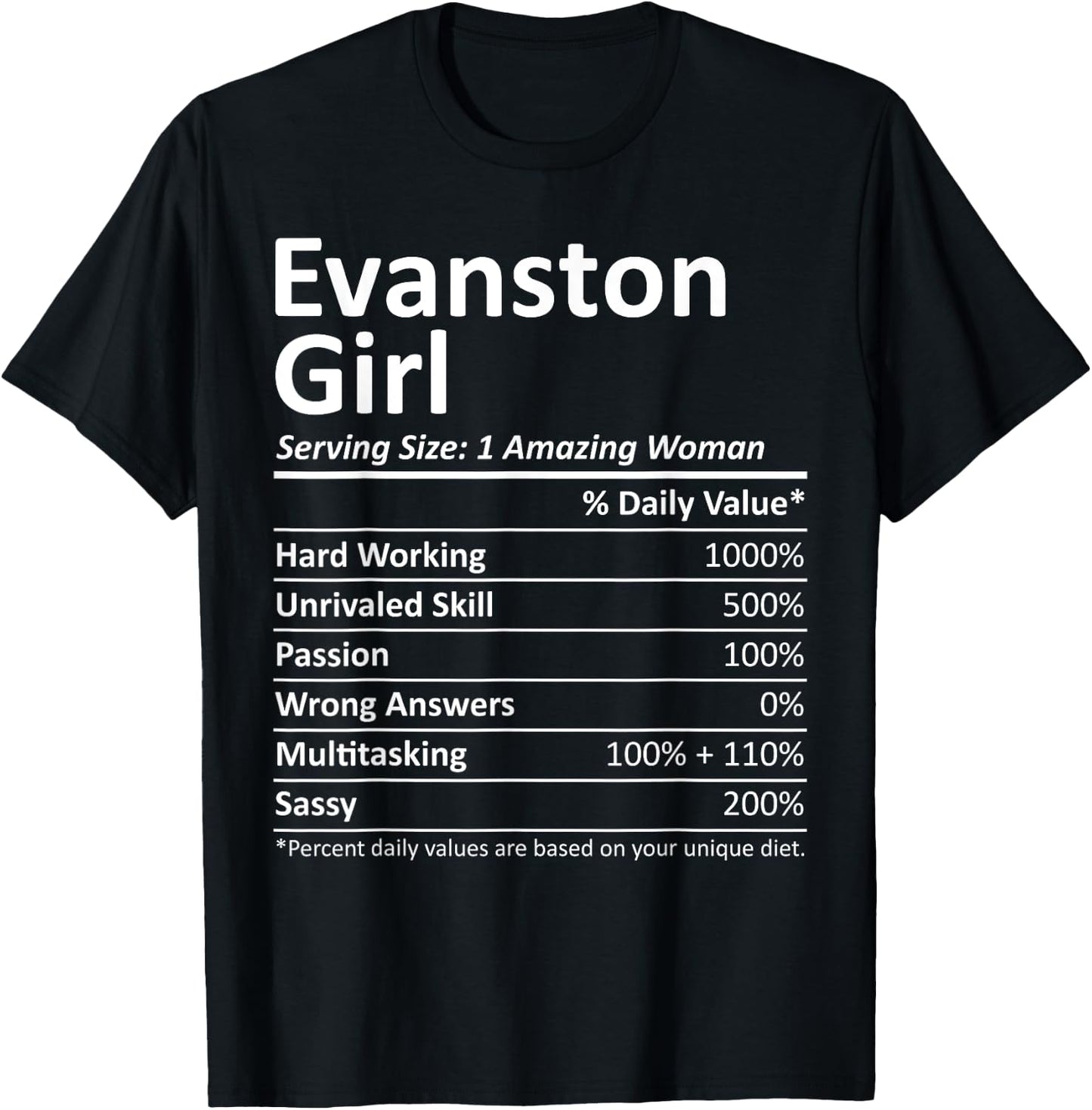EVANSTON GIRL IL ILLINOIS Funny City Home Roots USA Gift T-Shirt - T-Shirt | Black
