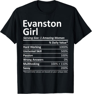 EVANSTON GIRL IL ILLINOIS Funny City Home Roots USA Gift T-Shirt - T-Shirt | Black