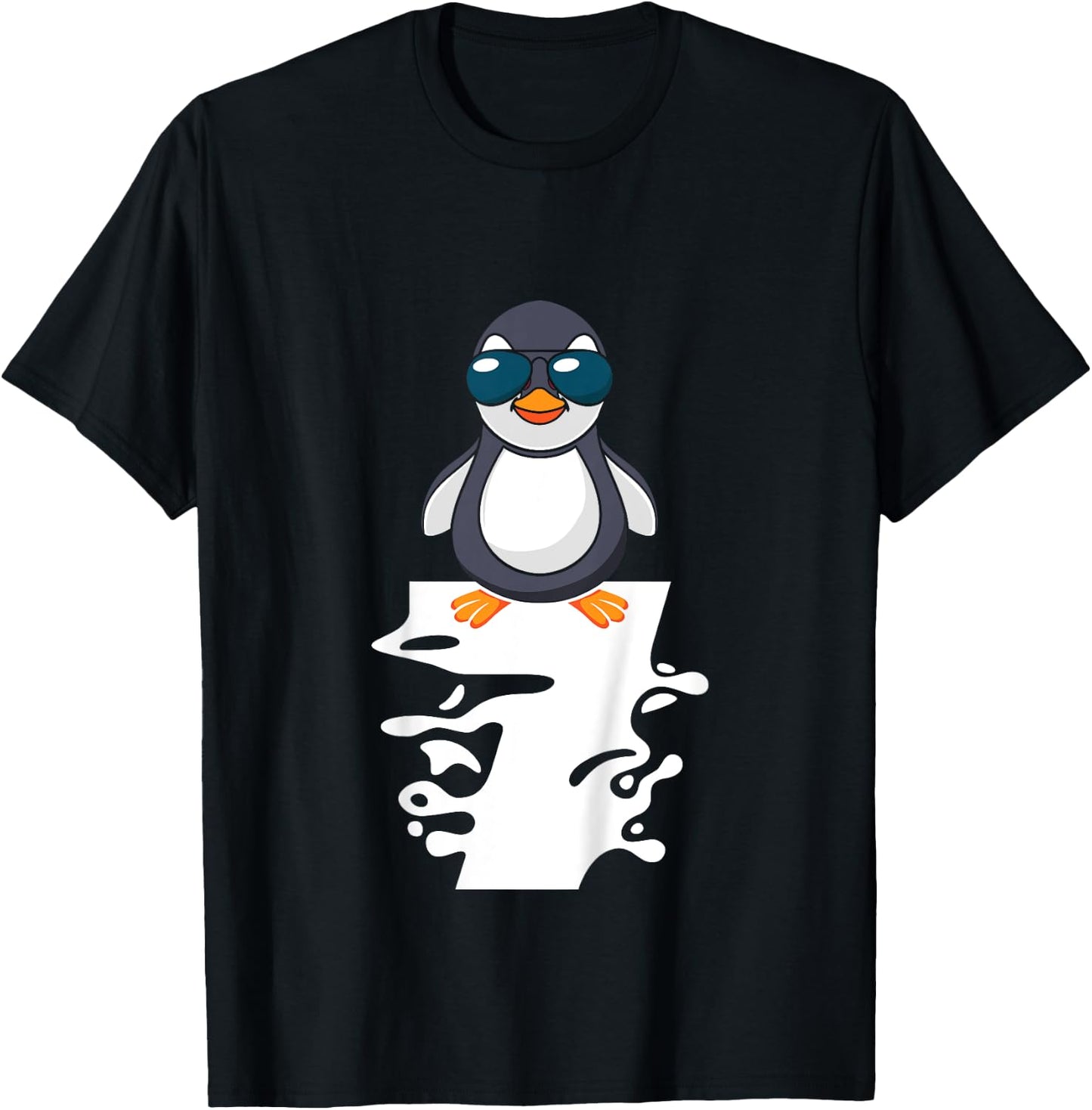 I Am Already 7 Years Old Penguin 7th Birthday T-Shirt - T-Shirt | Black