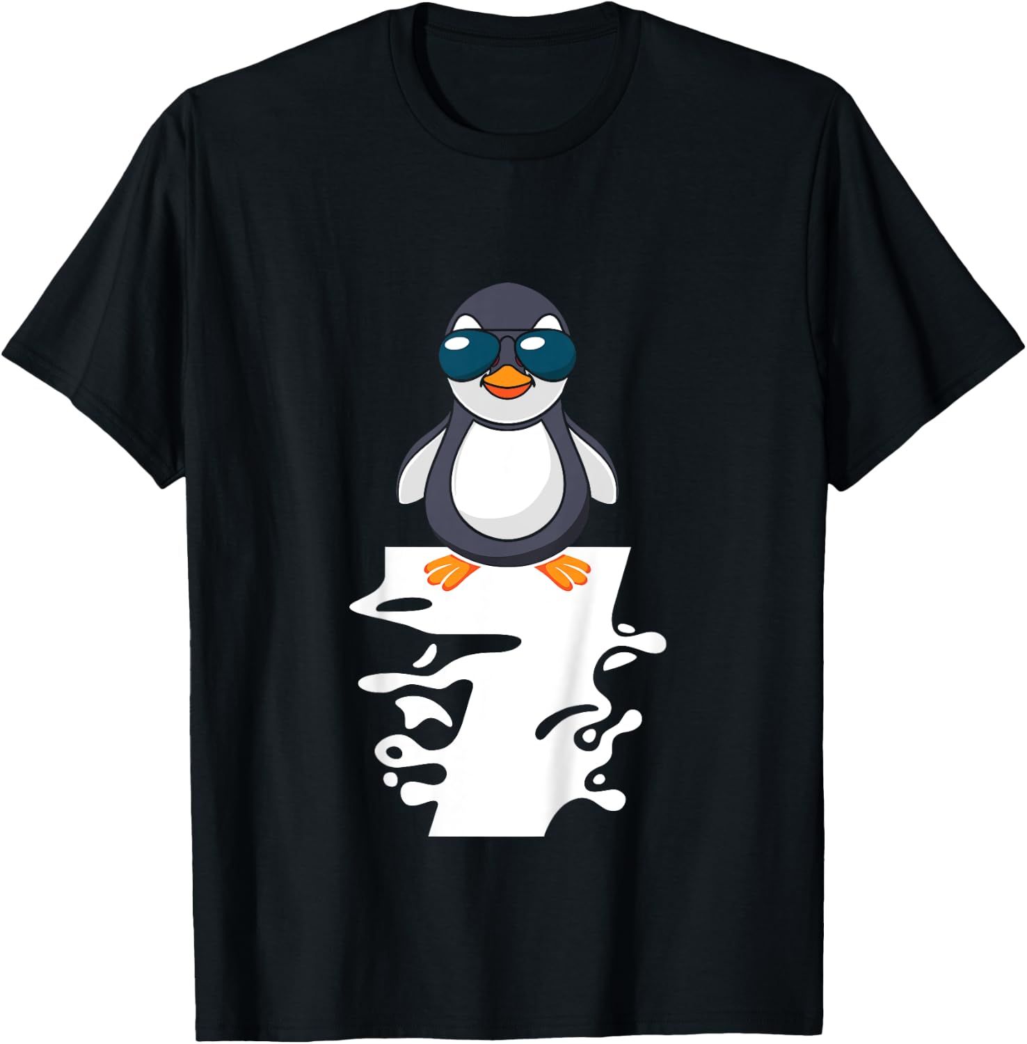 I Am Already 7 Years Old Penguin 7th Birthday T-Shirt - T-Shirt | Black